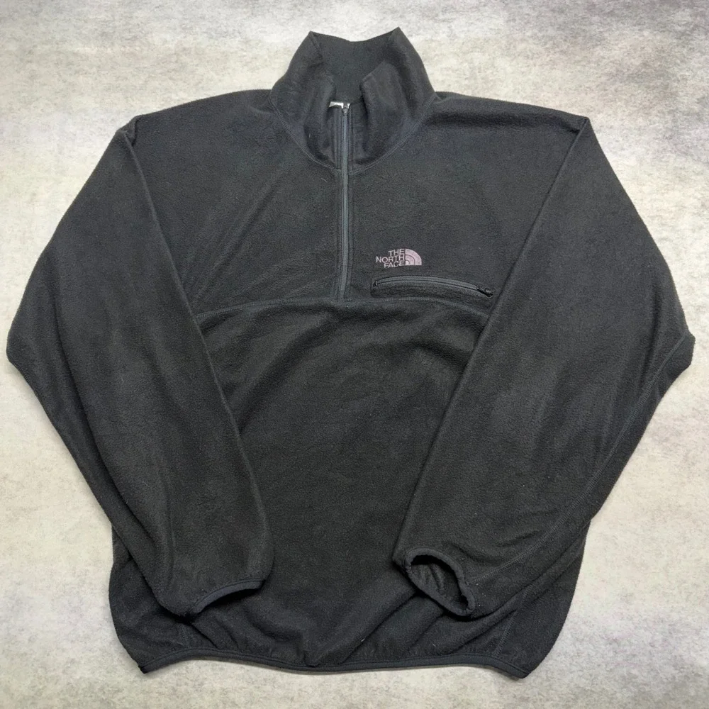 The North Face TKA 100 1/4 Zip Fleece Mens Large Black Lightweight Pullover